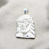 Dije Religioso 05.392.0130 Plata Rodinada, Diseño de Jesus, Pulido, Tono Plateado