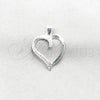 Dije Elegante 05.392.0131 Plata Rodinada, Diseño de Corazón, Pulido, Tono Plateado