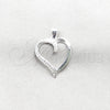 Dije Elegante 05.392.0131 Plata Rodinada, Diseño de Corazón, Pulido, Tono Plateado