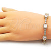 Pulsera Tennis 03.283.0461.07 Oro Laminado, con Blanca Zirconia Cubica, Pulido, Tono Dorado (09 MM Thickness, 7 Inches Length)