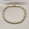 Pulsera Tennis 03.213.0323.07 Oro Laminado, Diseño de Corazón, con Zirconia Cubica Blanca, Pulido, Tono Dorado (Grosor 05 MM, 8 Pulgadas de Largo)