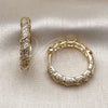 Argolla Huggie 02.283.0240.25 Oro Laminado, Diseño de Torcido, con Micro Pave Blanca, Pulido, Tono Dorado