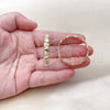 Argolla Huggie 02.204.0054.35 Oro Laminado, con Blanca Micro Pave, Pulido, Tono Dorado