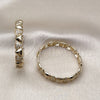 Argolla Huggie 02.204.0054.35 Oro Laminado, con Blanca Micro Pave, Pulido, Tono Dorado