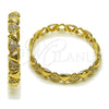 Argolla Huggie 02.204.0054.35 Oro Laminado, con Blanca Micro Pave, Pulido, Tono Dorado