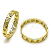 Argolla Huggie 02.204.0057.30 Oro Laminado, Diseño de Corazón, con Blanca Micro Pave, Pulido, Tono Dorado