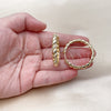 Argolla Huggie 02.204.0060.40 Oro Laminado, Diseño de Torcido, con Blanca Zirconia Cubica, Pulido, Tono Dorado
