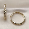 Argolla Huggie 02.204.0060.40 Oro Laminado, Diseño de Torcido, con Blanca Zirconia Cubica, Pulido, Tono Dorado