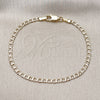 Pulsera Básica 5.222.007.07 Oro Laminado, Diseño de Cubana, Diamantado, Tono Dorado (Thickness, 8 Inches Length)