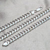 Gargantilla Basica 04.420.0008.26 Plata Rodinada, Diseño de Miami Cubana, Pulido, Tono Plateado (Calibre 220, Grosor 08 MM, 26 Pulgadas de Largo)