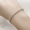 Pulsera Tennis 03.213.0344.07 Oro Laminado, con Zirconia Cubica Blanca, Pulido, Tono Dorado (Grosor 05 MM, 8 Pulgadas de Largo)