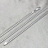 Gargantilla Basica 04.420.0004.24 Plata Rodinada, Diseño de Miami Cubana, Pulido, Tono Plateado (Calibre 120, Grosor 04 MM, 24 Pulgadas de Largo)