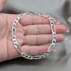 Pulsera Básica 04.420.011.09 Plata Rodinada, Pulido, Tono Plateado (Calibre 180, Grosor 07 MM, 9 Pulgadas de Largo)