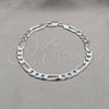 Pulsera Básica 04.420.011.09 Plata Rodinada, Pulido, Tono Plateado (Calibre 180, Grosor 07 MM, 9 Pulgadas de Largo)