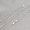 Tobillera Básica 04.420.0014.10 Plata Rodinada, Diseño de Figaro, Pulido, Tono Plateado (Calibre 100, Grosor 04 MM, 10 Pulgadas de Largo)