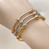 Aro Trio 07.282.0028 Oro Laminado, Diseño de Torcido y Bola, Pulido, Tres Tonos (Thickness, One size fits all)