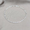 Tobillera Básica 03.431.0002.10 Plata Rodinada, Diseño de Figaro, Diamantado, Tono Plateado (Calibre 120, Grosor 06 MM, 10 Pulgadas de Largo)