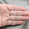 Pulsera Básica 03.420.0034.16 Plata Rodinada, Diseño de Cubana, Pulido, Tono Plateado (Calibre 0.40, Grosor 01.2 MM, 16 Pulgadas de Largo)