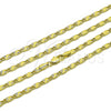 Gargantilla Basica 04.213.0343.24 Oro Laminado, Diseño de Mariner, Diamantado, Tono Dorado (Thickness, 24 Inches Length)