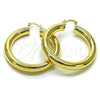 Argolla Grande 02.163.0315.50 Oro Laminado, Diseño de Hueco, Pulido, Tono Dorado