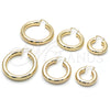 Argolla Grande 02.163.0315.50 Oro Laminado, Diseño de Hueco, Pulido, Tono Dorado