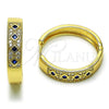 Argolla Huggie 02.210.0056.13.30 Oro Laminado, con Zafiro Azul Zirconia Cubica and Blanca Micro Pave, Pulido, Tono Dorado