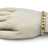 Pulsera Básica 03.257.0002.09 Acero Inoxidable, Diseño de Figaro, Pulido, Tono Dorado (Thickness, 9 Inches Length)
