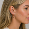Argolla Huggie 02.195.0297.4.30 Oro Laminado, con Zirconia Cubica Verde, Pulido, Tono Dorado