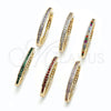 Argolla Huggie 02.195.0297.4.30 Oro Laminado, con Zirconia Cubica Verde, Pulido, Tono Dorado