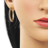 Argolla Huggie 02.195.0300.1.30 Oro Laminado, con Amatista Zirconia Cubica, Pulido, Tono Dorado