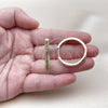 Argolla Huggie 02.195.0300.4.30 Oro Laminado, con Verde Zirconia Cubica, Pulido, Tono Dorado