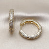 Argolla Huggie 02.195.0355.30 Oro Laminado, con Blanca Zirconia Cubica, Pulido, Tono Dorado