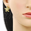 Arete Dormilona 02.156.0716 Oro Laminado, Diseño de Estrella, Pulido, Tono Dorado
