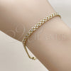 Pulsera Básica 04.213.0263.1.07 Oro Laminado, Diseño de Bismarco, Pulido, Tres Tonos (Thickness, 8 Inches Length)