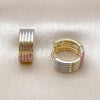 Argolla Huggie 02.156.0732.15 Oro Laminado, Pulido, Tres Tonos