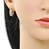 Argolla Huggie 02.283.0268.18 Oro Laminado, con Blanca Zirconia Cubica, Pulido, Tono Dorado
