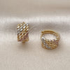 Argolla Huggie 02.196.0222.14 Oro Laminado, Diamantado, Tres Tonos