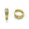 Argolla Huggie 02.196.0223.15 Oro Laminado, Diseño de Corazón, Pulido, Tres Tonos