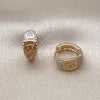 Argolla Huggie 02.196.0230.14 Oro Laminado, Diamantado, Tres Tonos