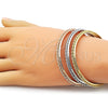 Aro Trio 07.170.0058 Oro Laminado, Diseño de Torcido, Pulido, Tres Tonos (06 MM Thickness, One size fits all)