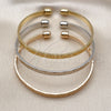 Aro Trio 07.170.0059 Oro Laminado, Diseño de Llave Griega, Diamantado, Tres Tonos (Thickness, One size fits all)