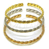 Aro Trio 07.170.0060 Oro Laminado, Diseño de Torcido, Mate, Tres Tonos (Thickness, One size fits all)