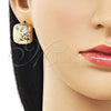 Arete Dormilona 02.163.0387 Oro Laminado, Diamantado, Tono Dorado