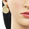 Arete Dormilona 02.163.0388 Oro Laminado, Diseño de Caracol, Pulido, Tono Dorado