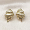 Arete Dormilona 02.156.0733 Oro Laminado, Diseño de Caracol, Pulido, Tono Dorado