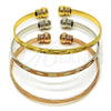 Aro Trio 07.282.0044 Oro Laminado, Diamantado, Tres Tonos (04 MM Thickness, One size fits all)