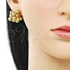 Arete Dormilona 02.282.0041 Oro Laminado, Diseño de Bola, Pulido, Tono Dorado