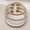 Aro Trio 07.282.0046 Oro Laminado, Diamantado, Tres Tonos (04 MM Thickness, One size fits all)