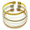 Aro Trio 07.282.0046 Oro Laminado, Diamantado, Tres Tonos (04 MM Thickness, One size fits all)