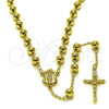 Rosario Mediano 09.213.0012.24 Oro Laminado, Diseño de Guadalupe y Crucifijo, Pulido, Tono Dorado